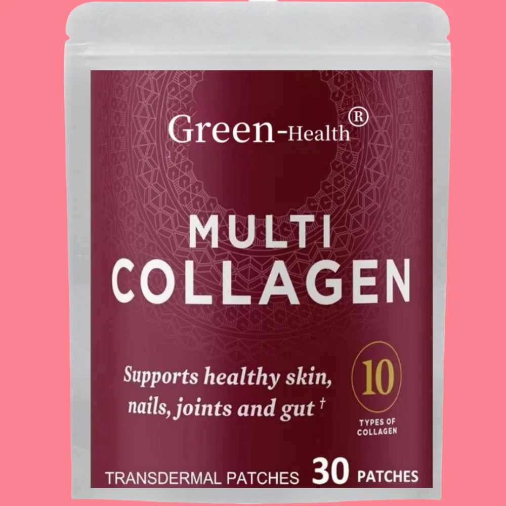 

30 Patches Collagen Peptides Transdermal Patches Types I, II, II, V & X, Supports Healthy Skin and Nails, Gut Health and Joints