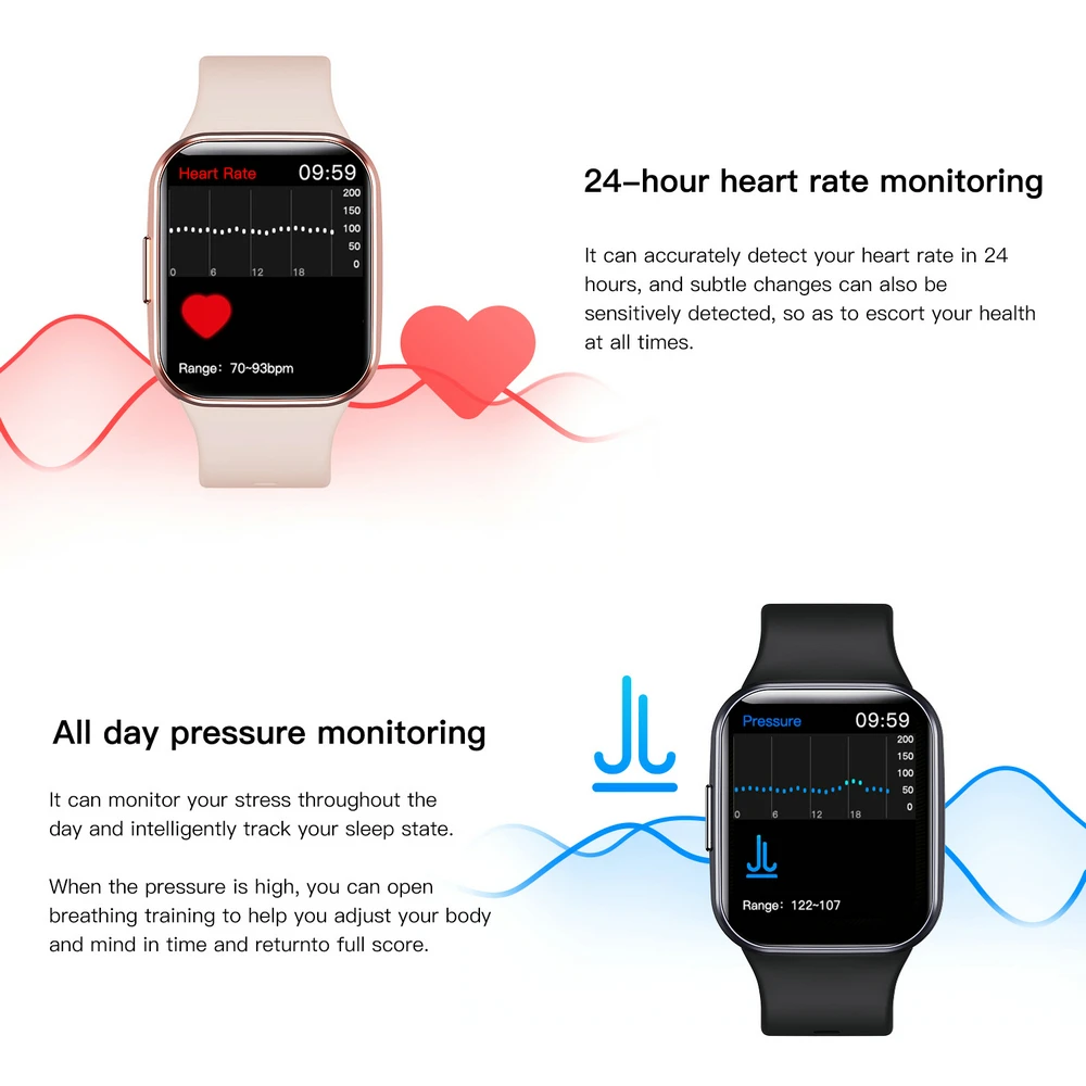 EFFEOKKI Fitness Women Smart Band Watch Men Smartwatch Blood Oxygen Heart Rate Waterproof Connected Tracker Watch Bracelet