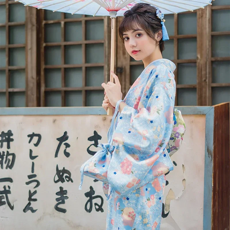 Długa sukienka damska w stylu Vintage tradycyjna japońska Kimono kolor nadruku Yukata szlafrok Cosplay fotografia sukienka z okazji ukończenia szkoły