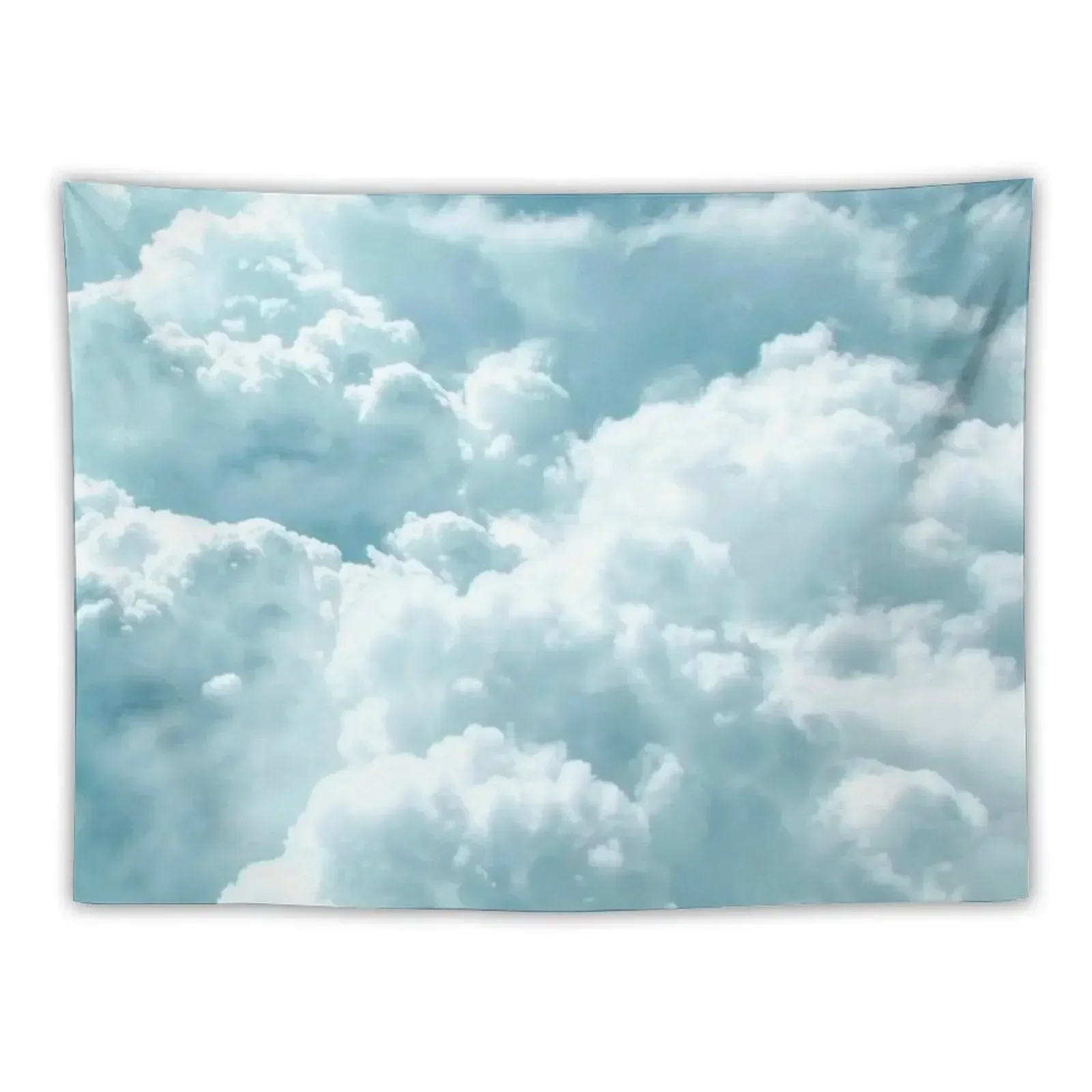 

Pale Pastel Sky Blue Pop Smoke Clouds Tapestry Room Decorations Aesthetic Decorative Wall Mural Tapestry