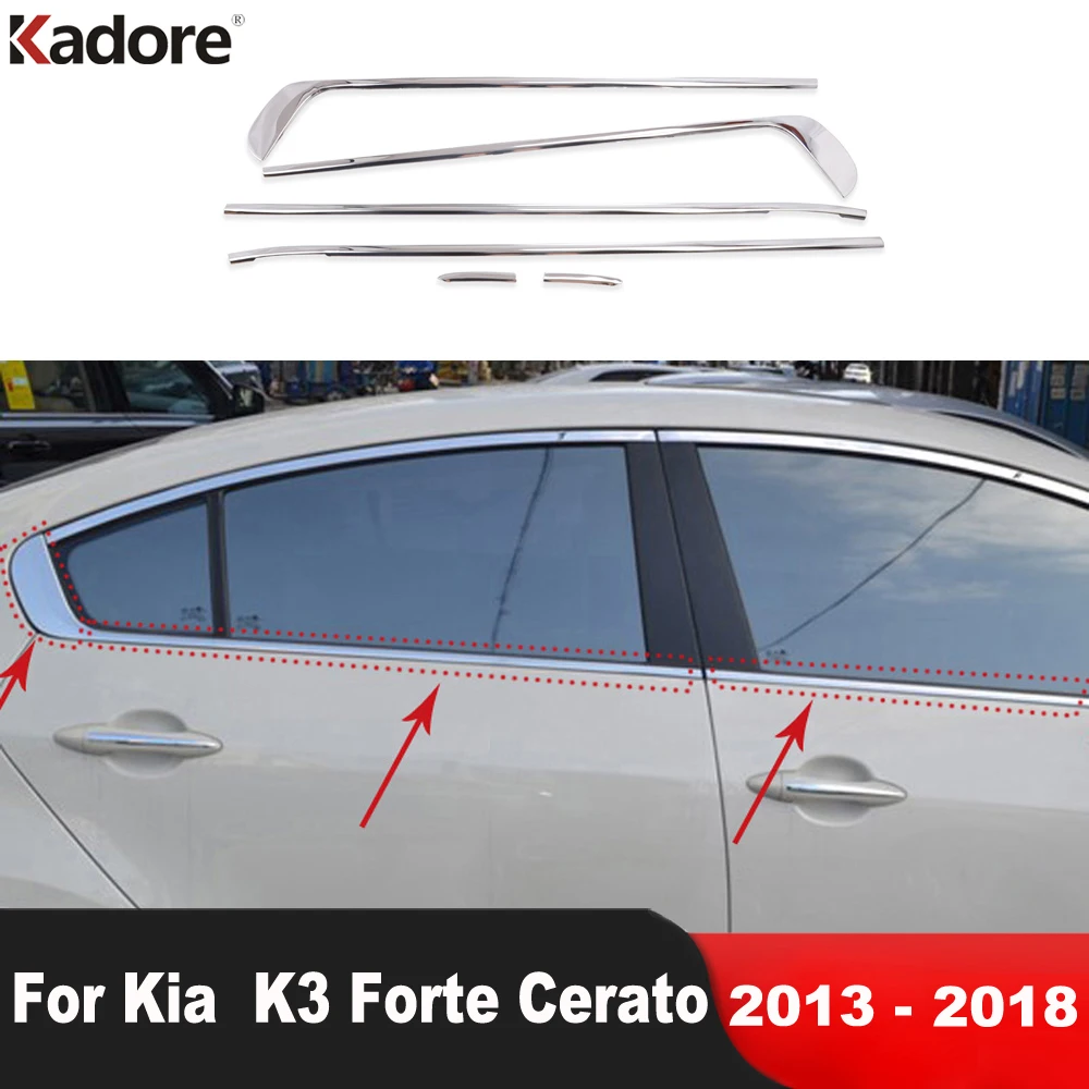 

Для Kia K3 Forte Cerato 2013-2018: Стальные накладки на нижнюю часть оконных рам, молдинги, декоративные полосы, аксессуары