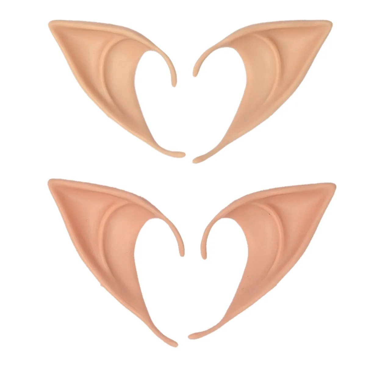 A24U 2 paires PVC fée Pixie fausses oreilles d'elfe masque d'halloween nouveau masque de fête effrayant Halloween décoration oreilles prothétiques pointues douces