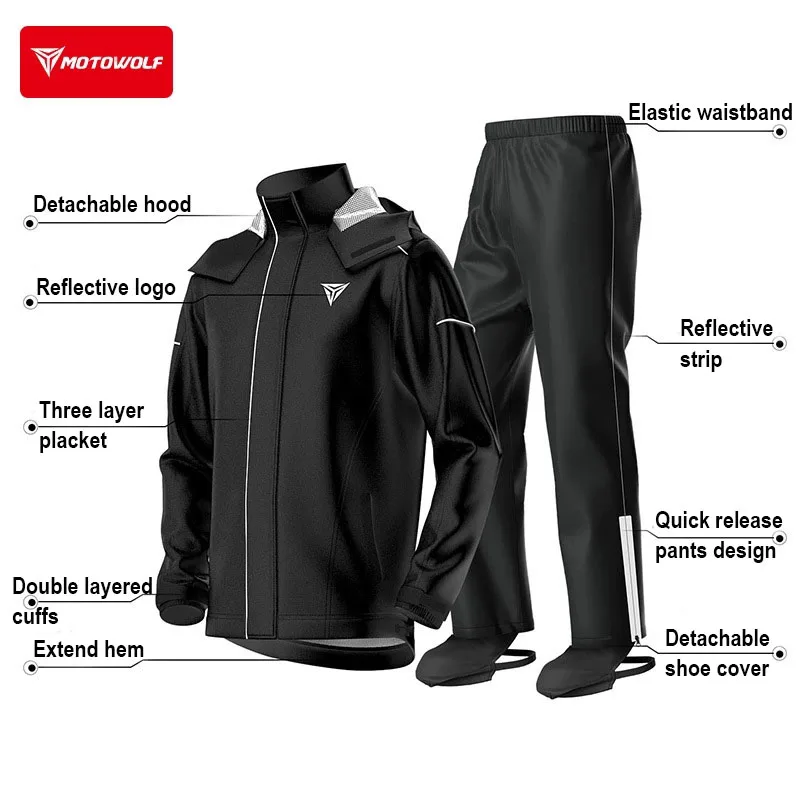 دراجة نارية معطف واقي من المطر مقاوم للماء معطف واق من المطر كابا دي تشوفا تشوباسكيرو كتيمة هومبر كابا دي تشويا الفقرة موتوكيرو عاكس #4