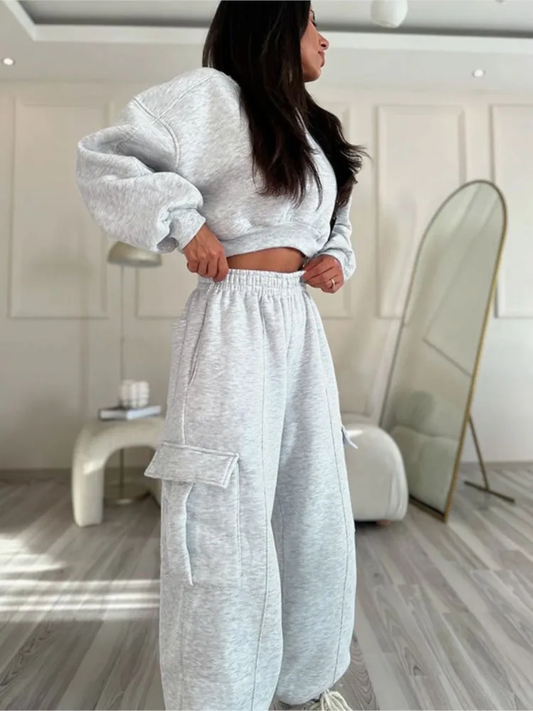 المرأة الصلبة اللون قطعتين مجموعة الأزياء س الرقبة قصيرة نمط البلوز مرونة الخصر بدل رجالي الخريف الشتاء سيدة مكتب الزي #6