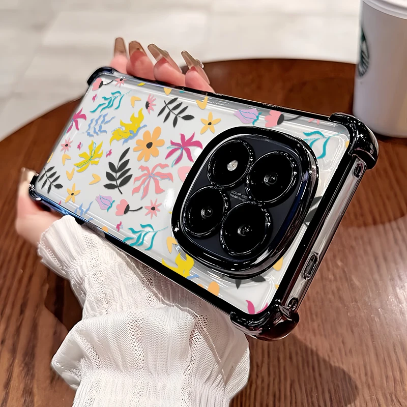 

Plating Shockproof Phone Case For OPPO Reamle C53 C65 4G C85 Pro C71 C75 C55 Silicone Soft TPU Flowers Floral Painting Cover