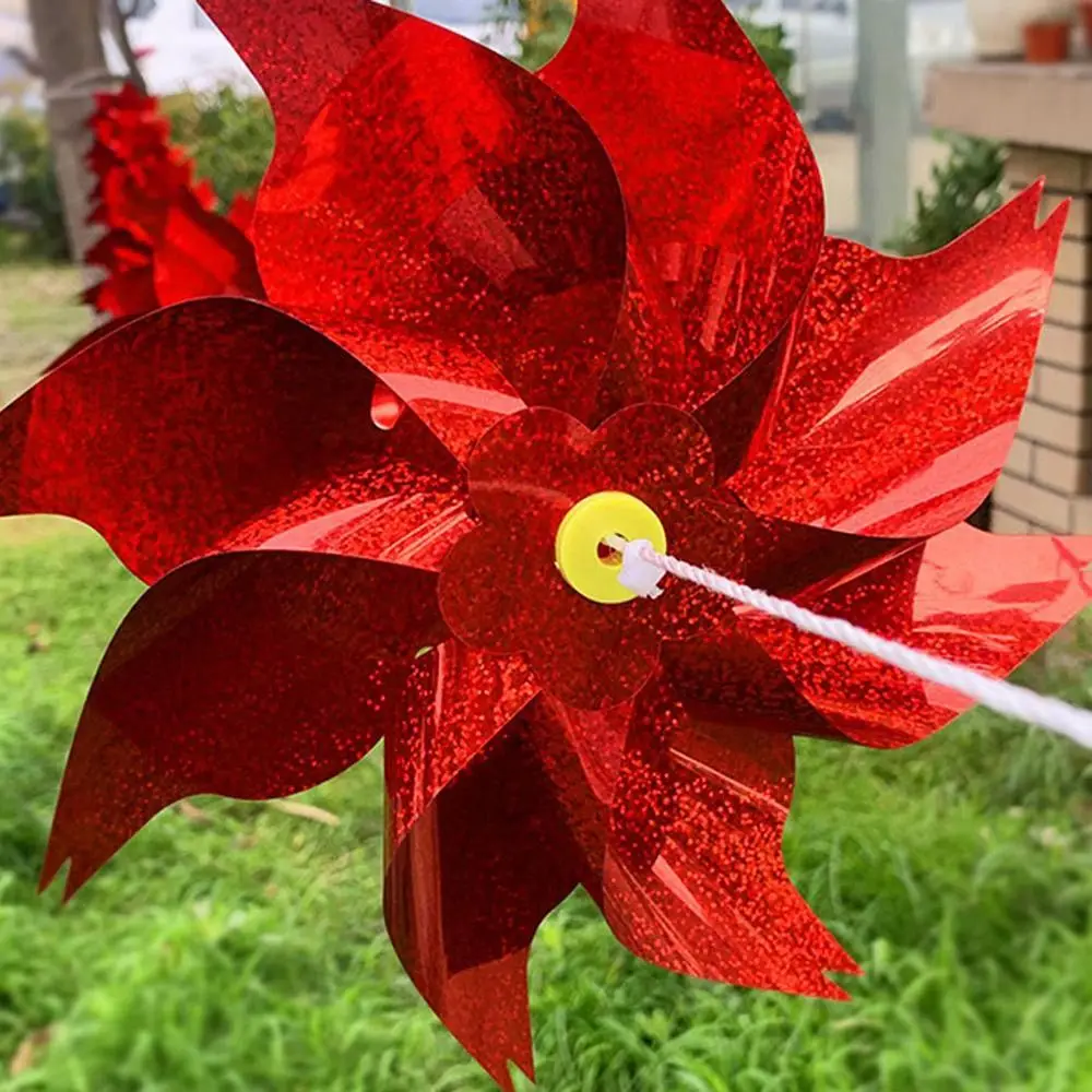 Anti Birds Bird Repellent Windmill Orchard Protection 10M Rope Reflective Windmill Wind Spinners Garden Decor Bird Repeller