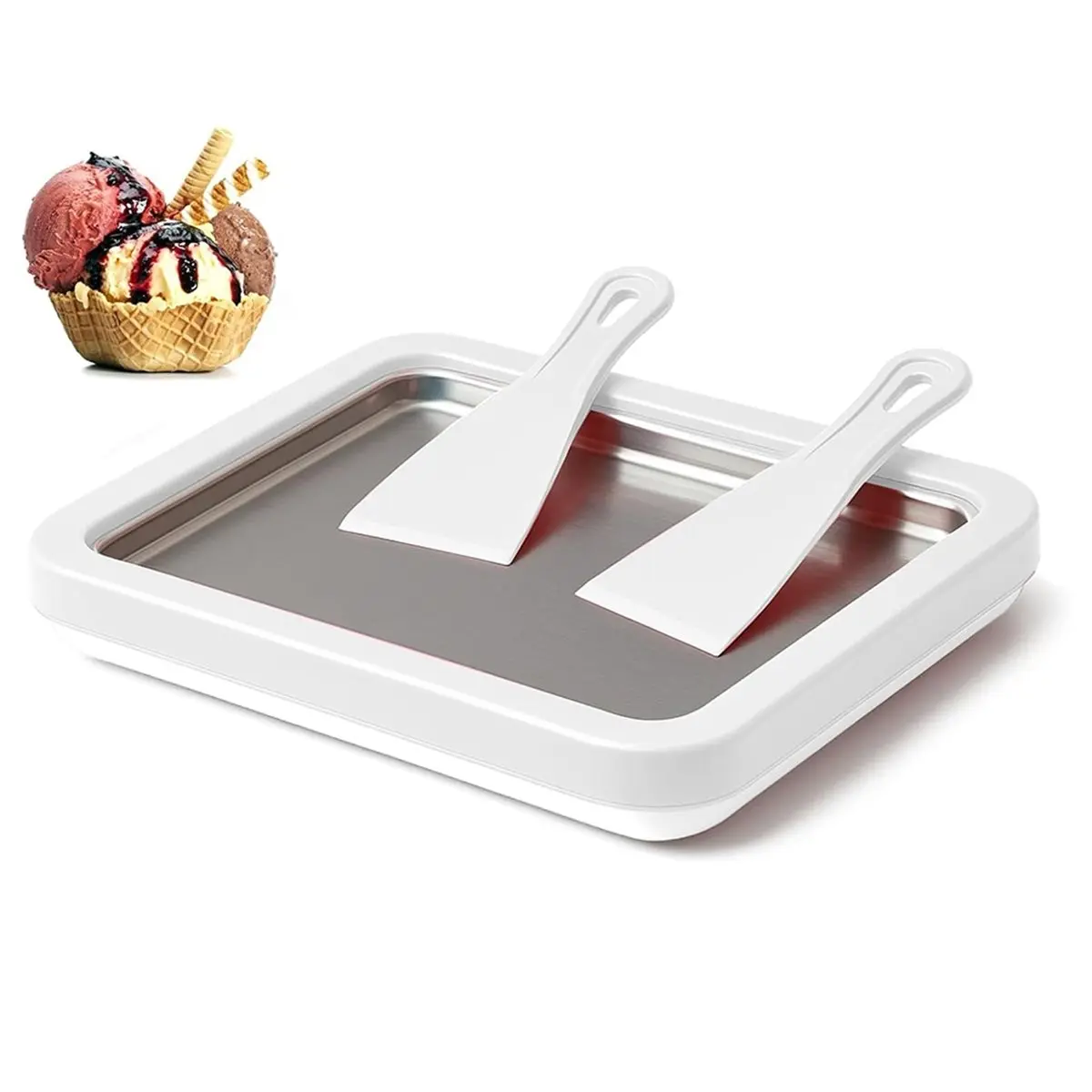A24I Rolled Ice Cream Maker, 2026 New Ice Cream Makers, DIY Ice Cream Roll Maker with 2 Scrapers, for Homemade Cream A