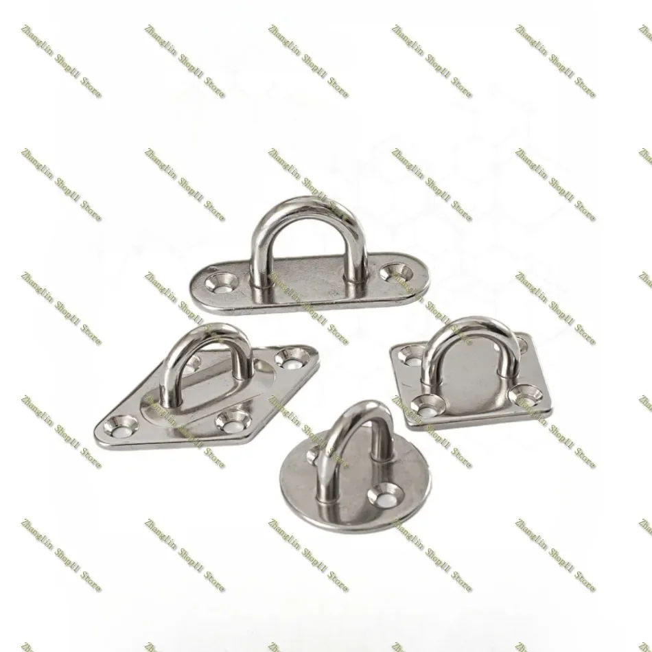 

304 Stainless Steel Ceiling Wall Mount Hook Heavy Duty Anchor Eye Plate Metal Staple Ring Hook Hardware