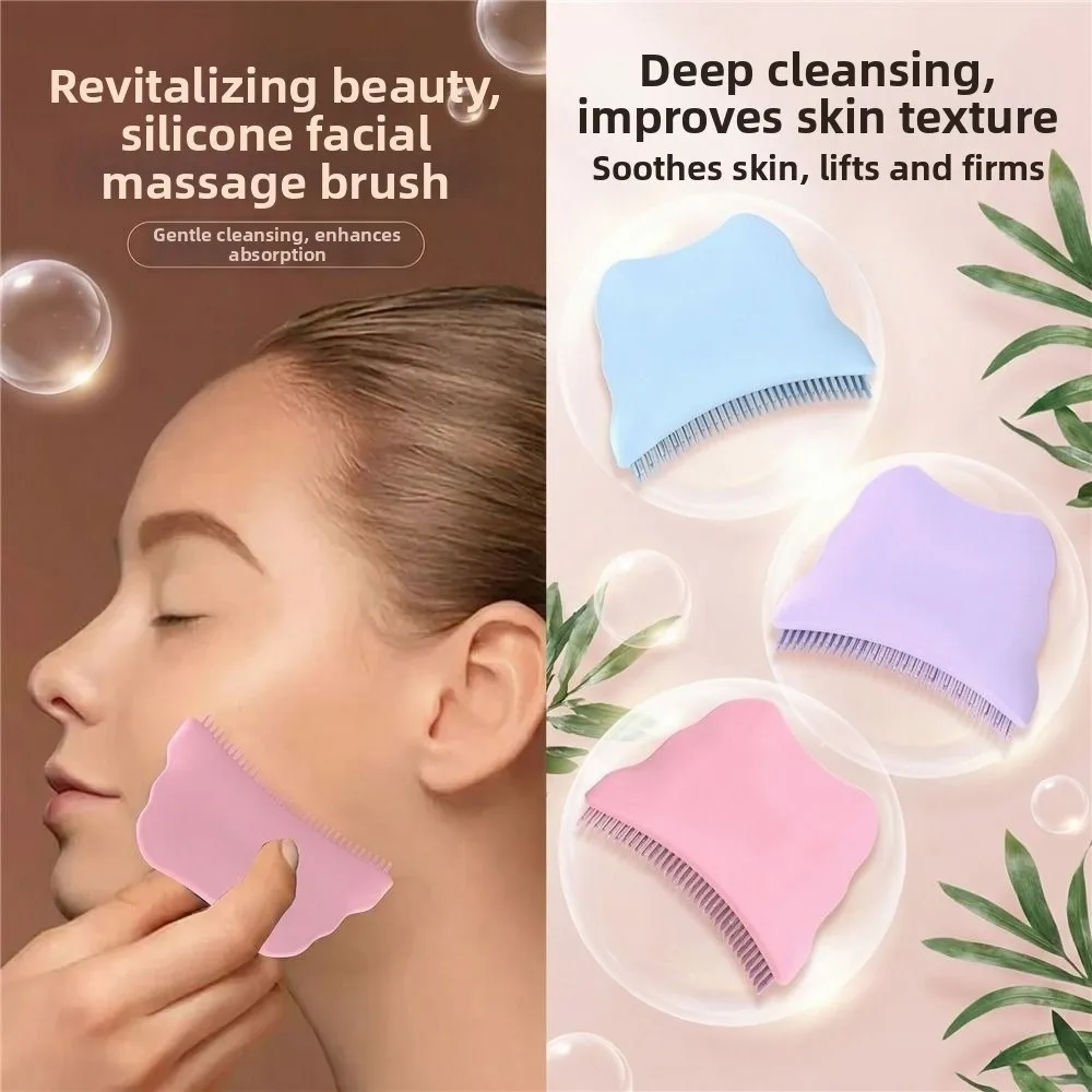 Silicone Facial Massage Brush Lift Firm Deep Cleanse Contour Face Brush Soothe Massage Dry Brushing Face Brush For Face Neck
