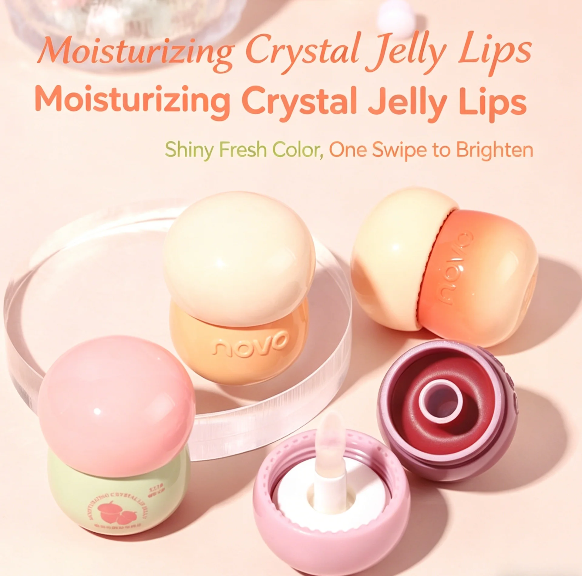 

Hazelnut Glossy Lip Jelly Moisturizing Lip Balm Hydrating Anti-dry Lip Lines Repair