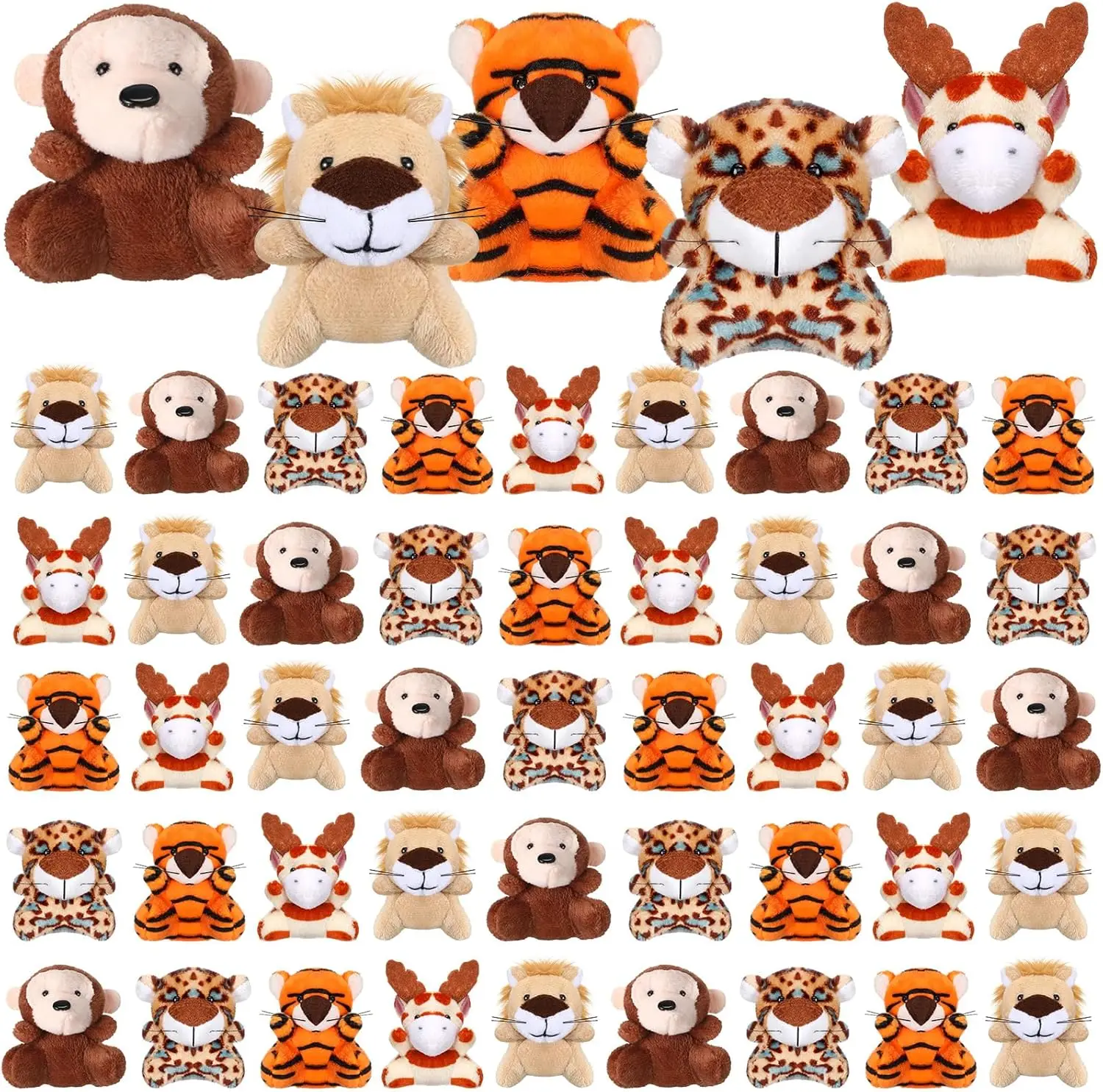 

50 Pcs Mini Animal Plush Toys Bulk Small Stuffed Animals Keychains Gift Party Carnival Prize Mix