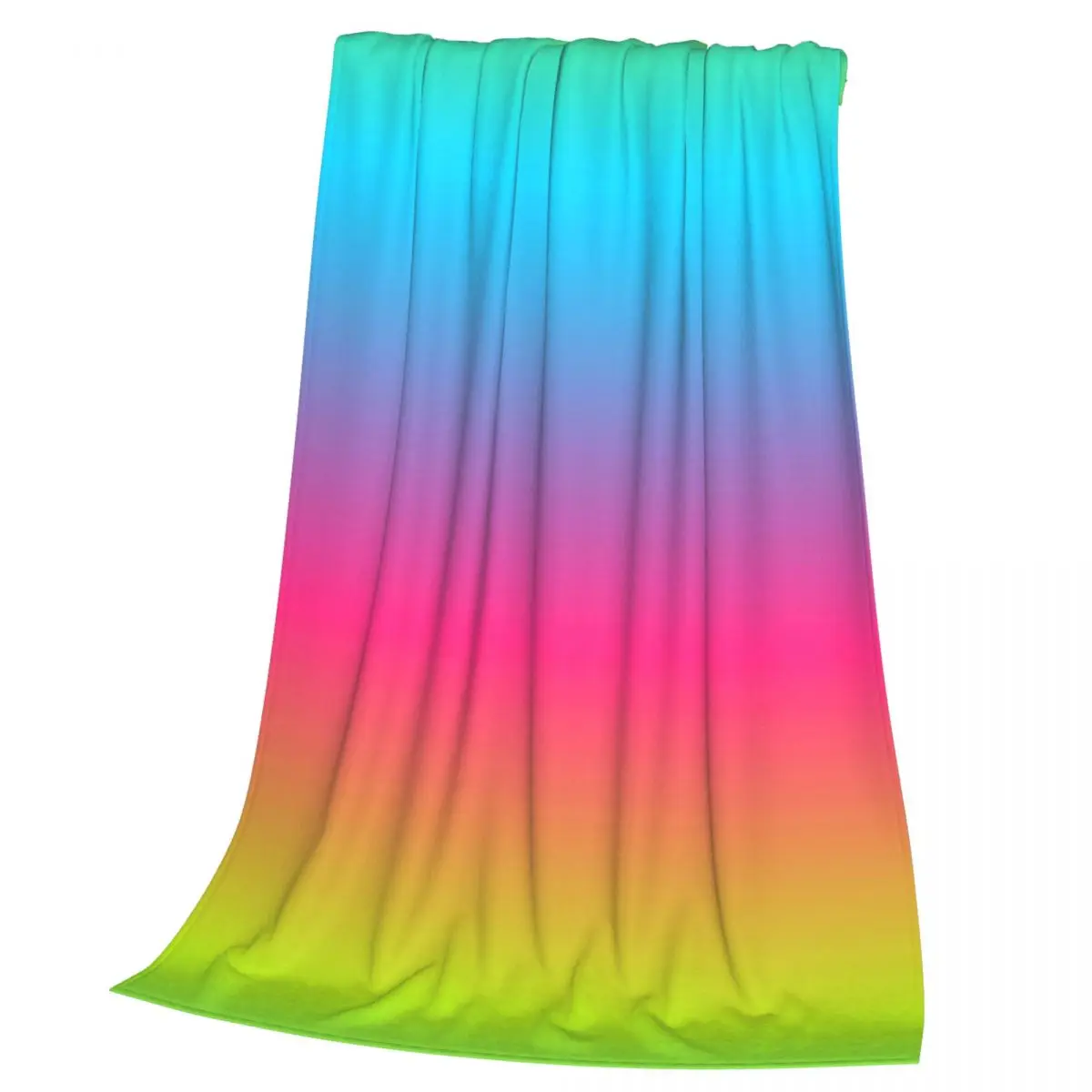 Crayon Box Multicolored Ombre Blanket Soft Warm Flannel Throw Blanket Bedspread for Bed Living room Picnic Travel Home Couch
