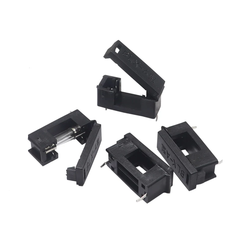 【10PCS】5x20mm Fuse Holder With Cover Chassis/Panel Mount BLX-A Black For PCB Board S08 Drop ship