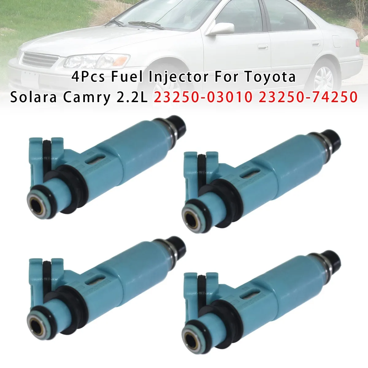 

4Pcs Set Car Fuel Injector Replacement Accessories For Toyota Solara Camry 2.2L 2000-2001 23250-03010 23250-74250