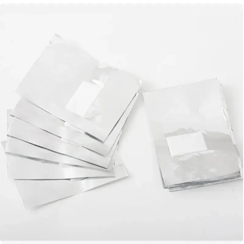 100 Uds bolsa de papel de aluminio esmalte de uñas de inmersión esmalte de uñas envoltura de eliminación de uñas toalla de uñas Gel removedor de esmalte de uñas herramienta de esmalte de uñas