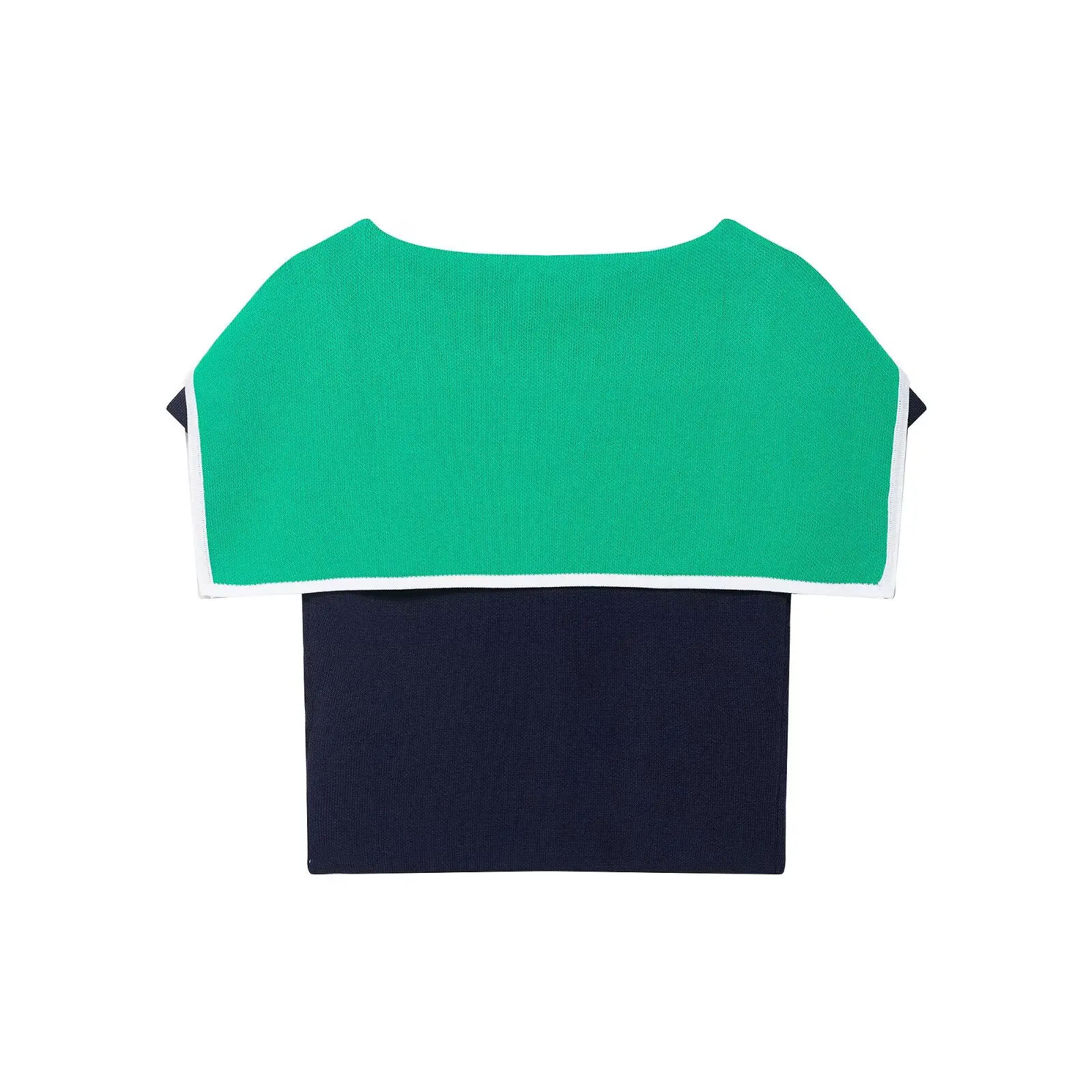 

Women's autumn fashion slim short contrasting color lapel knitted Coat retro short sleeved Button-up women's Coat chic top