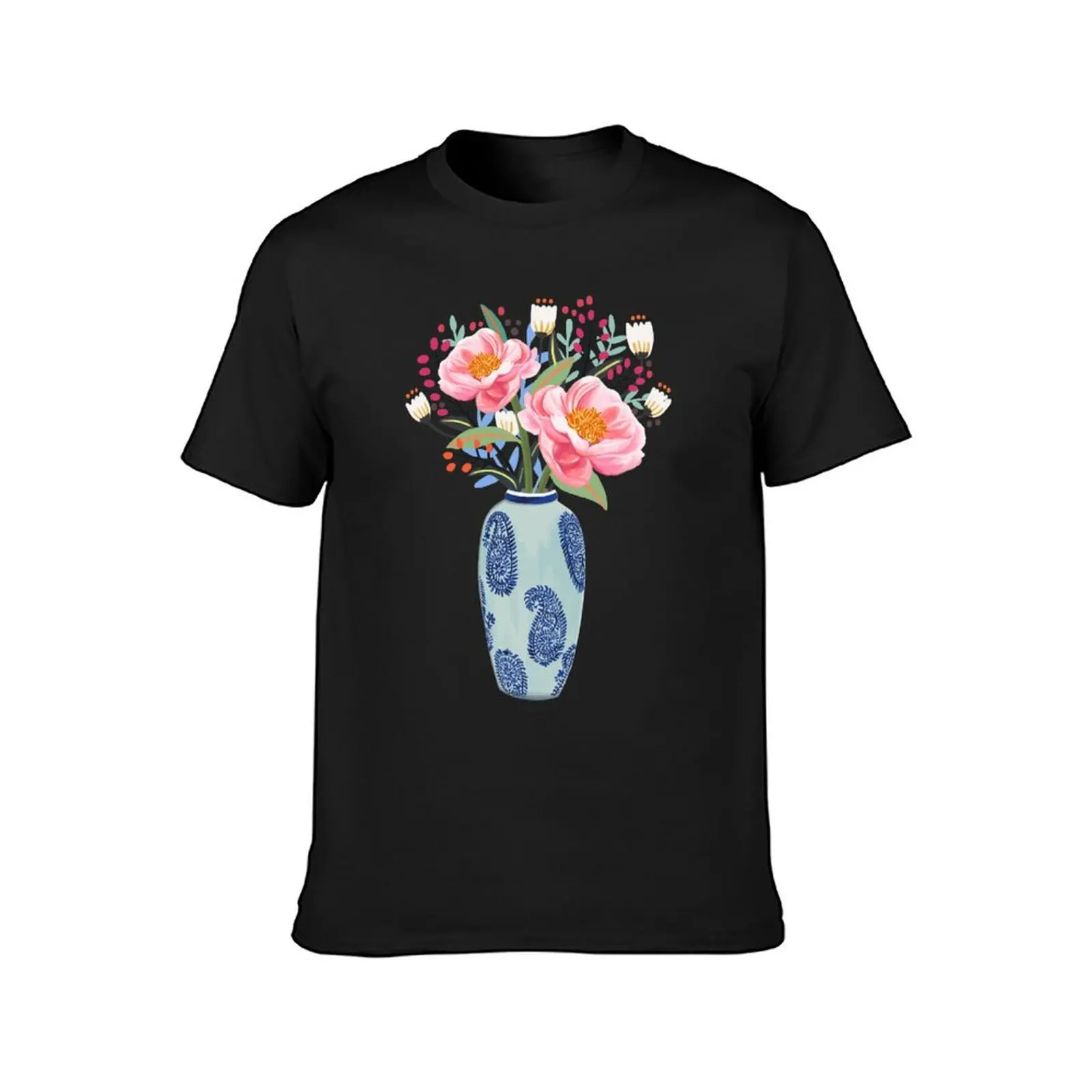 Vase Illustration T-Shirt hippie clothes blacks Aesthetic clothing Men's clothing