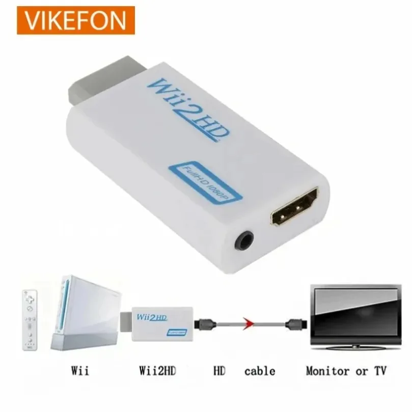 Wii to HDMI-Compatible Converter Adapter Full HD 1080P Video Audio Output Connector For Nintendo Wii Game Console HD