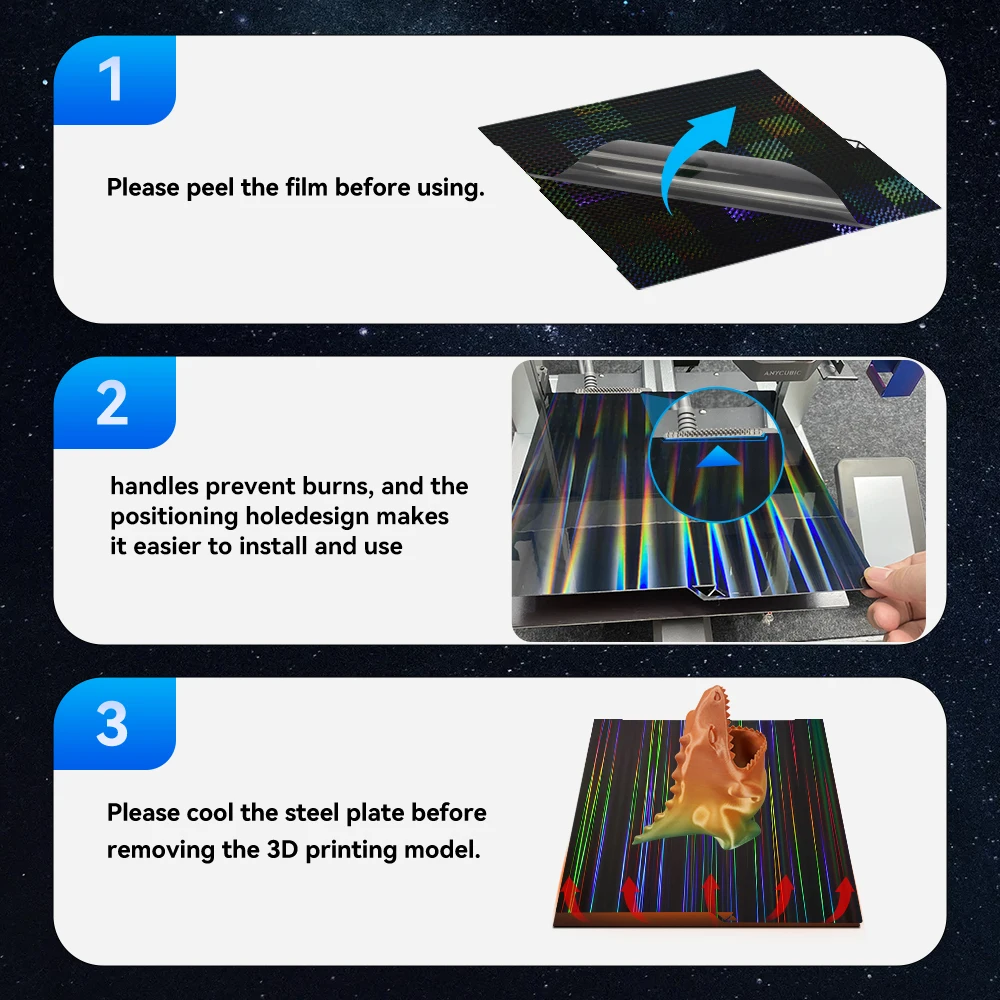 Anycubic Kobra 3コンボビルドプレート256x268mm PEO PET PEY PEN PEI両面シート Anycubic Kobra 3用スプリングスチールシート