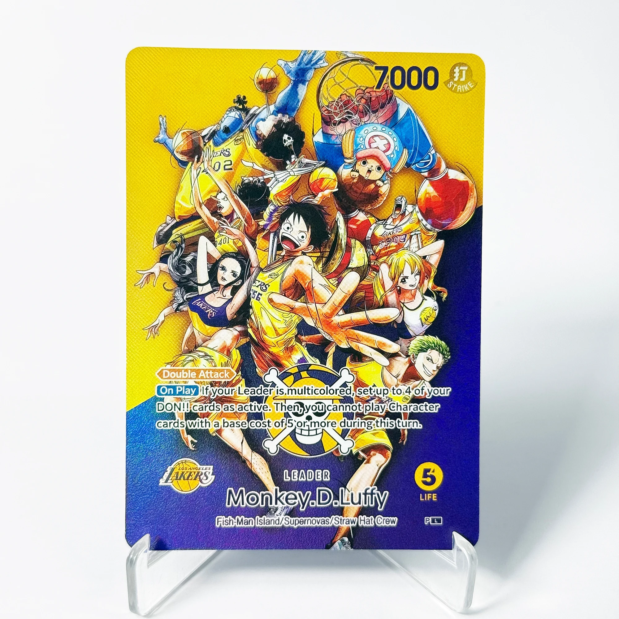 One Piece X Lakers Game Night Custom Card Basketball The Monkey.d