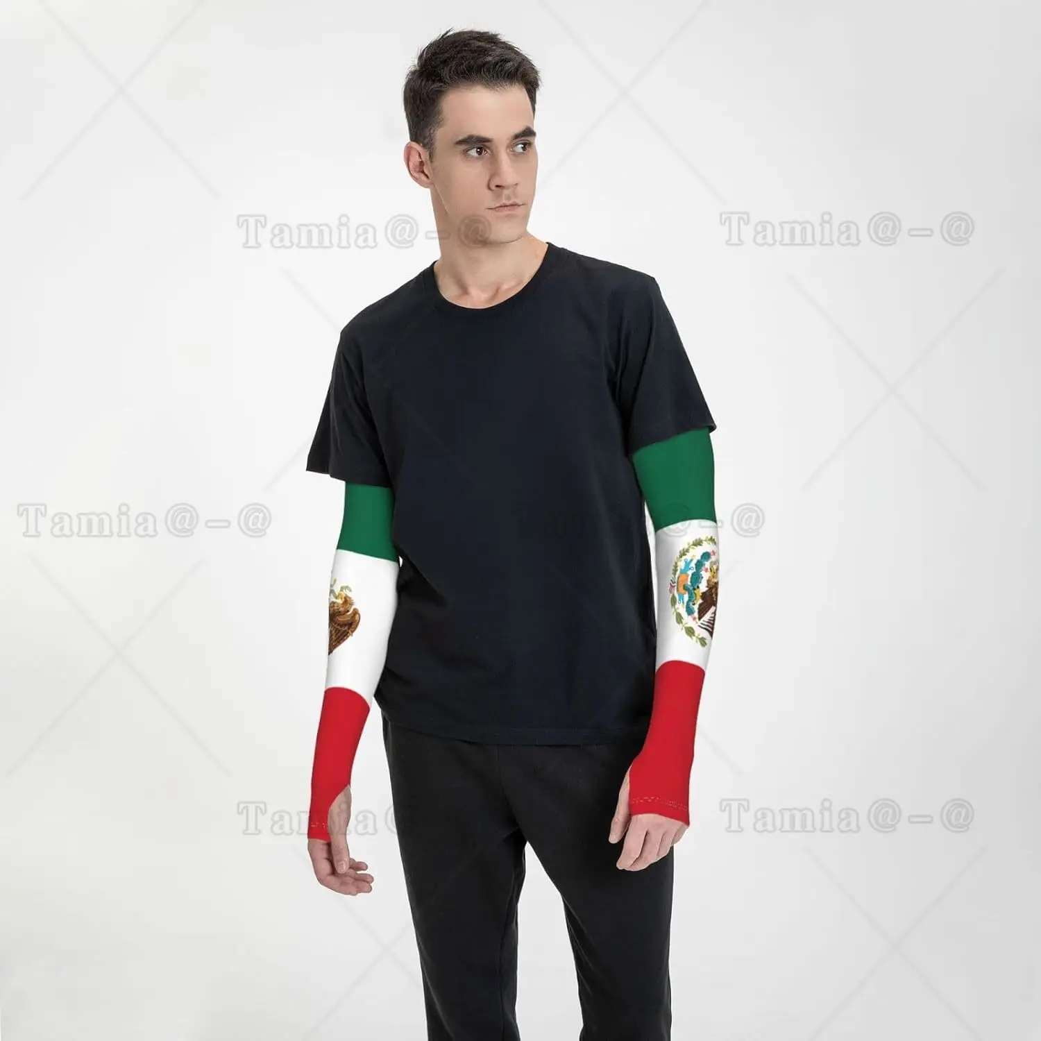 Flag of Mexico Cooling Arm Sleeve Compression Arm Sleeves Outdoor Sports UV Sun Protection for Women Men
