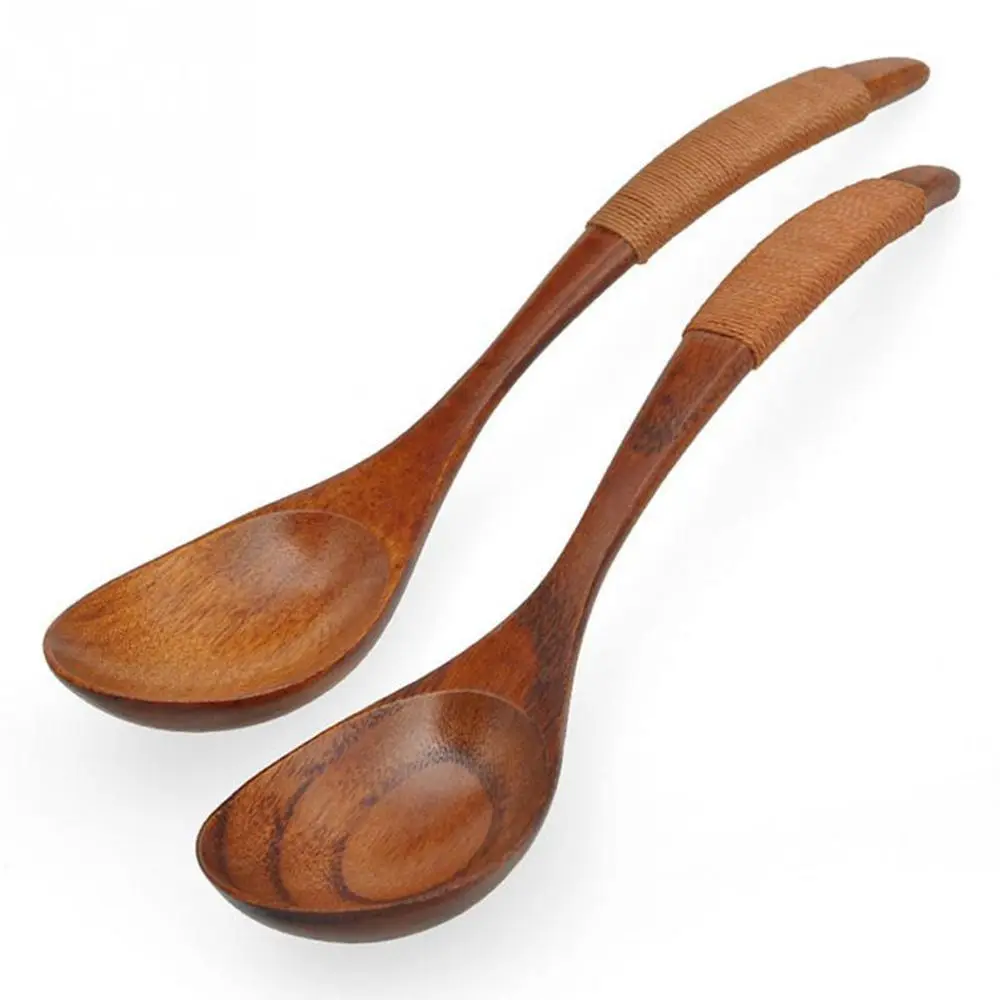 Handmade Dessert Black Walnut Hand-made Wood Tableware Wooden Spoon Soup Spoon Cooking Utensil Kitchen Tool