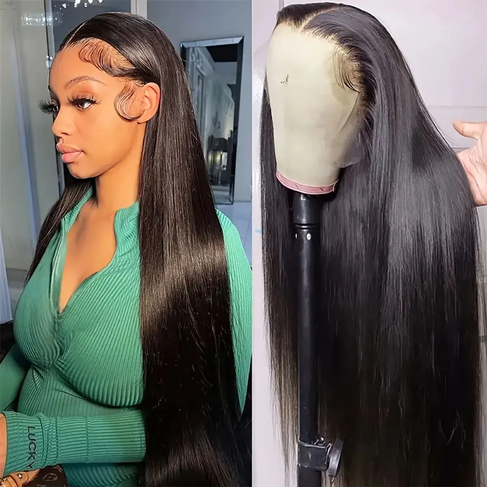 ตรงสีธรรมชาติWigsผมมนุษย์Pre Plucked 13 × 4 ลูกไม้ด้านหน้าWigsความหนาแน่น 200 วิกผมสําหรับผู้หญิง 36 นิ้ว