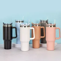 1PC Bingba Cup Car Large Capacity Portable Handle Stainless Steel Insulation Cup Coffee Insulation Cup 40oz Water Bottle