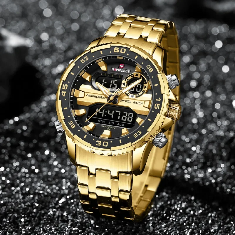 NAVIFORCE Men's Watch Luxury Waterproof Sport Chronograph Quartz Wristwatches Digital Date and Week Clock Relogio Masculino 2024