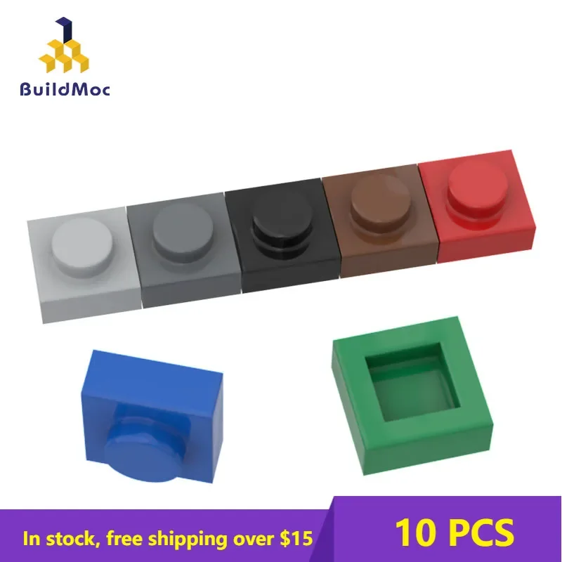 10PCS MOC 3024 Thin 1x1 DIY Blocks Building Bricks Part Educational Assemblage Construction Toys for Child Compatible WithBrand
