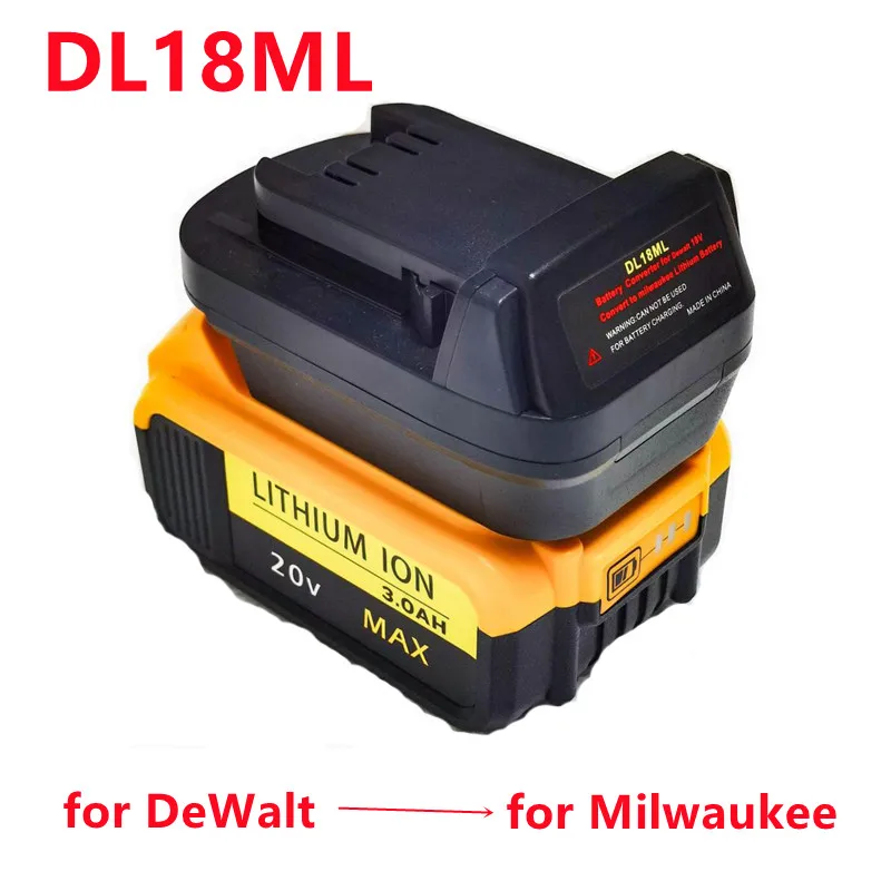 DL18ML Battery Adapter for DeWalt 18V/20V Max Li-Ion Battery Adapter Convert To M&18 18V for Milwaukee Power Tools Convertor