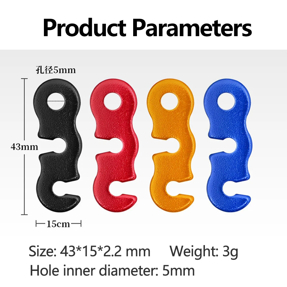 5/10 stücke Einstellbare Zelt Seil Schnalle Aluminium S-typ Wind Schnur Schnalle Robuste Seil Schnalle für Outdoor Camping zelte Zubehör – Detail 2