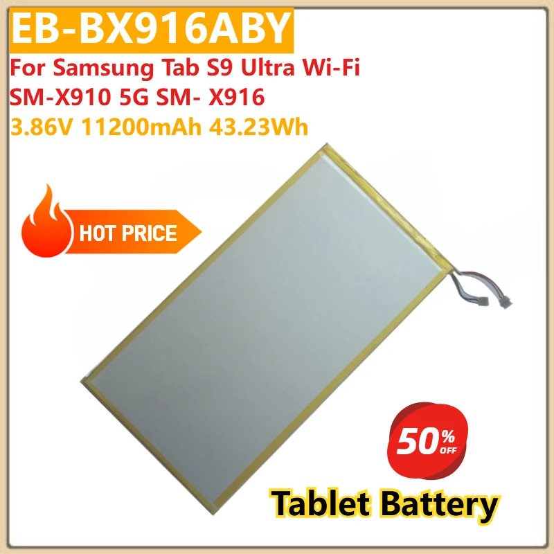 

EB-BX916ABY Replacement Tablet Battery 3.86V 11200mAh 43.23Wh For Samsung Tab S9 Ultra Wi-Fi SM-X910 5G SM- X916