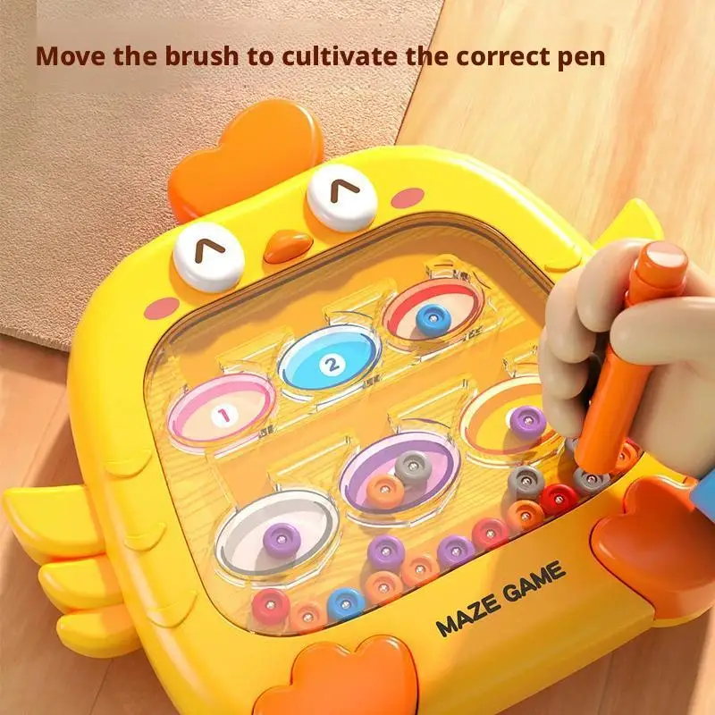 Magnetic Maze Montessori Toy for Kids, Magnetic Bead Drawing Board with Pen, Educational Travel Toys for Toddlers