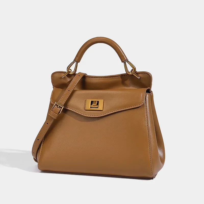 

2025 New Lady Commuter Handbags High-Grade Sense PU Leather Textured Crossbody Bags Women Fashion Solid Color Tote Bag