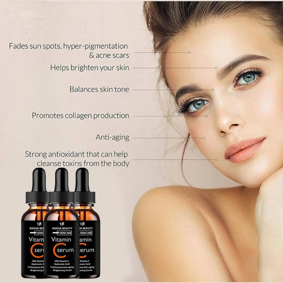 Vitamin C serum Face Serum Long Lasting Moisturizing Improve Roughness Lighten Spots Hyaluronic Acid Facial  face lift  Essence