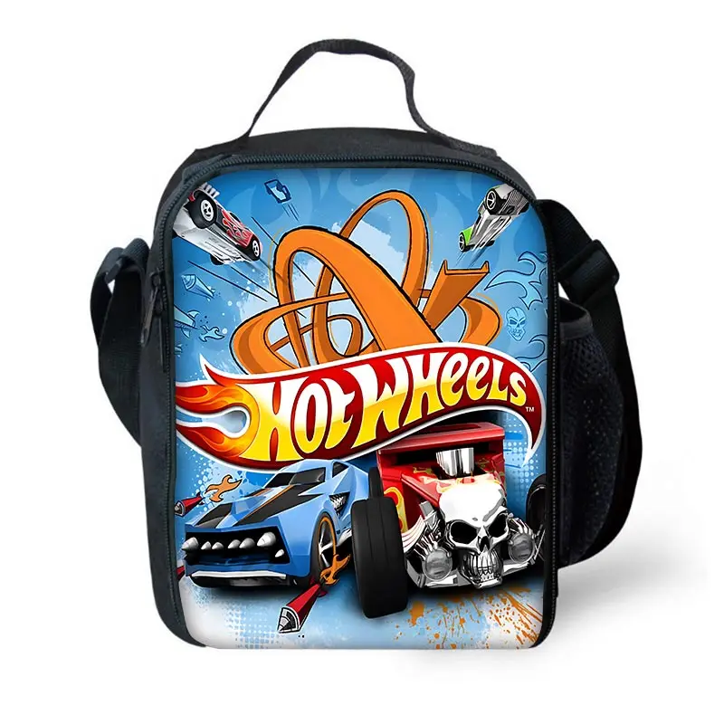 Cartoon Hot Wheels Cars Child Insulated Large Capacity Bag for Boy Girl Student Outdoor Picnic Resuable Thermal Cooler Lunch Box