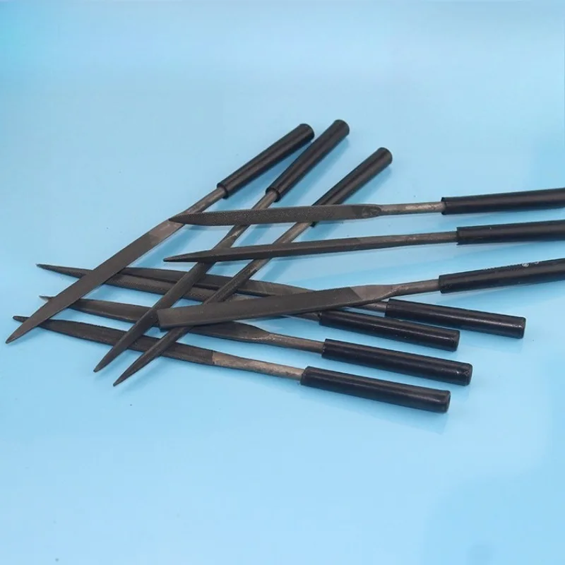 10Pcs Assorted Needle File Set for Metal & Bodhi Polishing, Flat Half Round Square Triangle Files