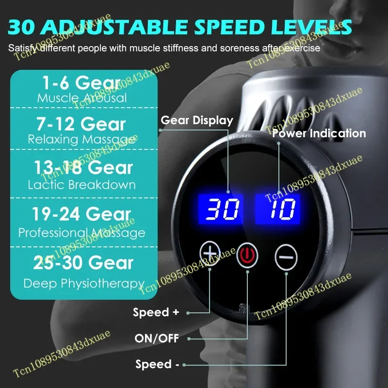 Fascial Massage Gun Electric Percussion Pistol Massager Body Neck Back Deep Tissue Muscle Relaxation Pain Relief Fitness