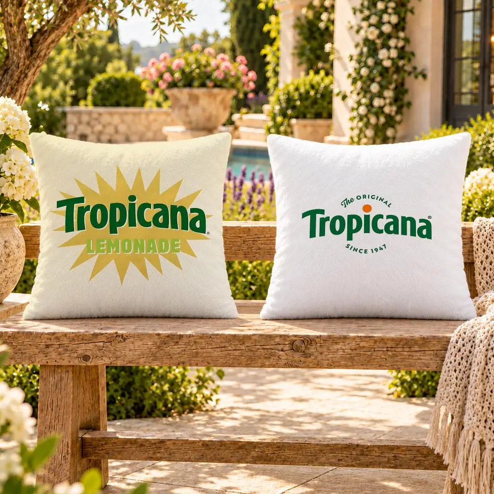 Drink Fruity Juice Tropicana Cushion Cover Soft Plush Throw Pillow Cover Washable Sofa Bed Patio Chair Home Decor
