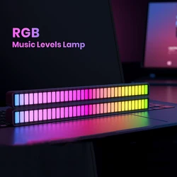 FTOYIN luz LED de ritmo musical tipo C, lámpara de música de sonido RGB con batería integrada, barra de luz LED de música con Control por aplicación