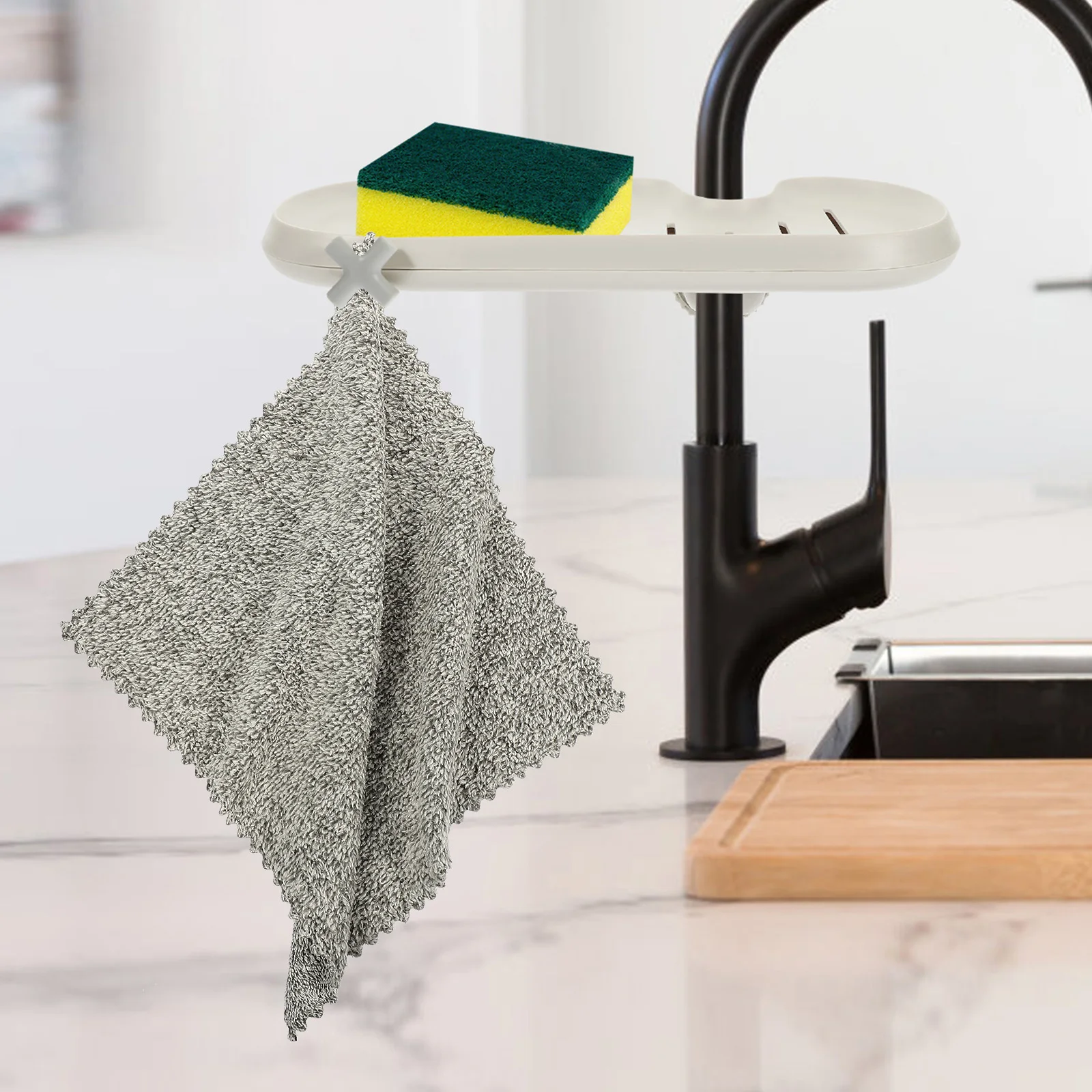 

12pcs Charcoal Dishcloth Microfiber Absorbent Washable Kitchen Cloth Rag Zero Washable Dishcloth Waste Product