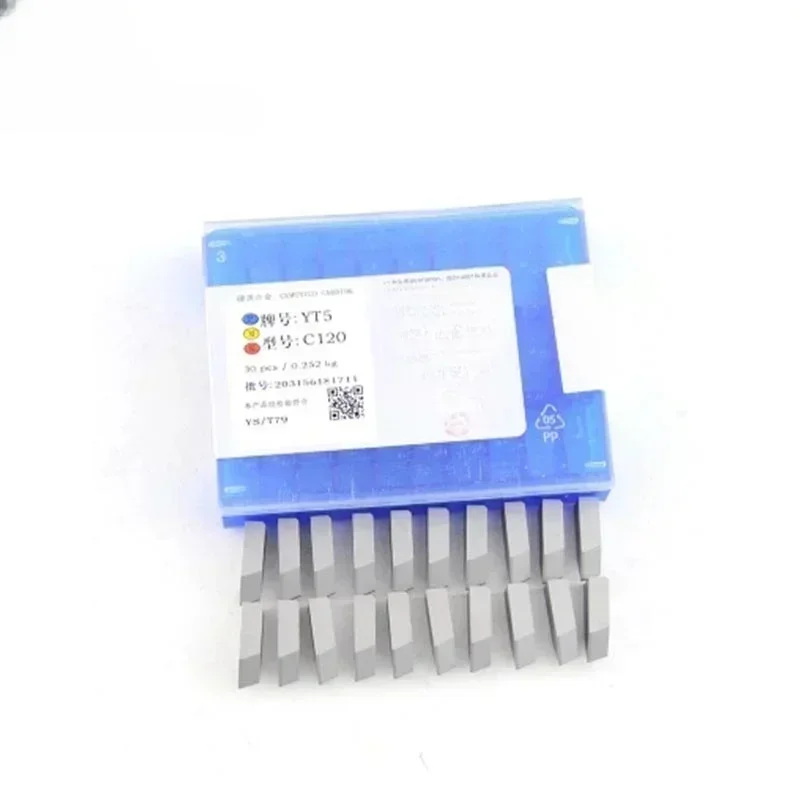 30PCS  YT5 / YT15 / YT14 / YG8 / YW1 / YW2 / YG6 C120 Threading Blade CNC Carbide Welding Blade Inserts Brazed Insert