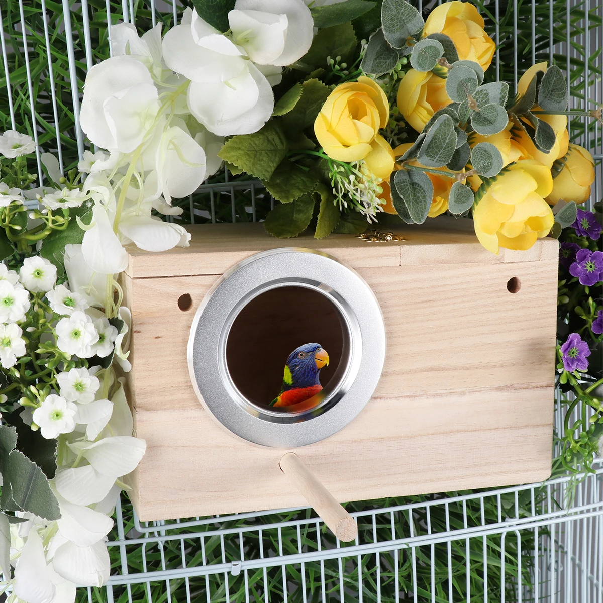 

Wooden Nest Box Small Size Windproof Rainproof Birdhouse For Wild Birds Predator Protection Wood Bird Holder Kids Educational