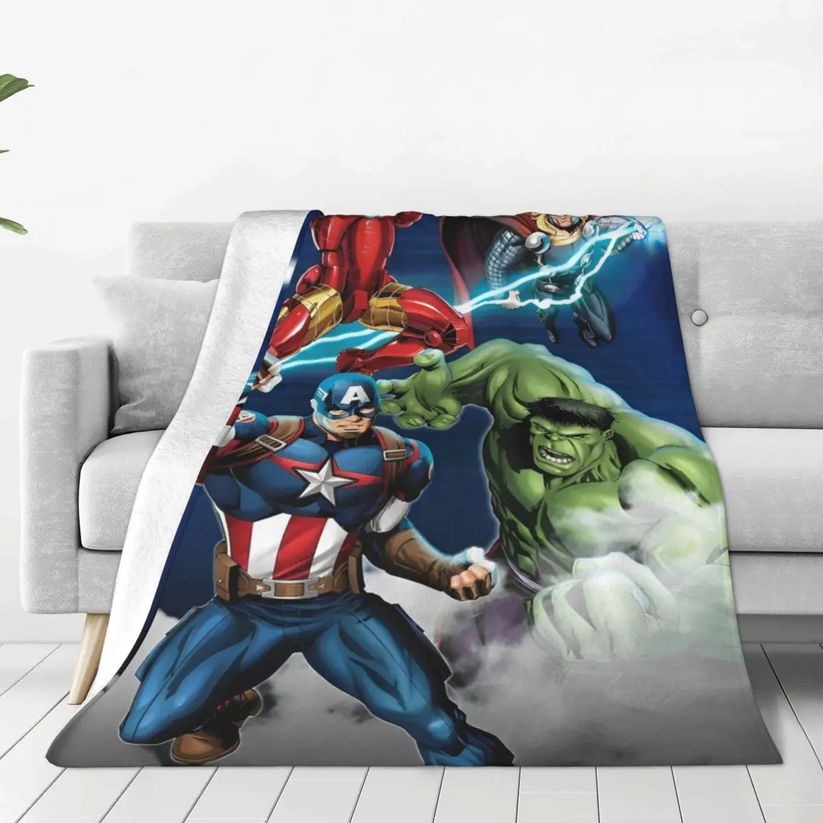 Avengers Marvel Assemble Warm Blanket Travel Office Plush Throw Blanket Funny Couch Chair Flannel Bedspread Sofa Bed Cover