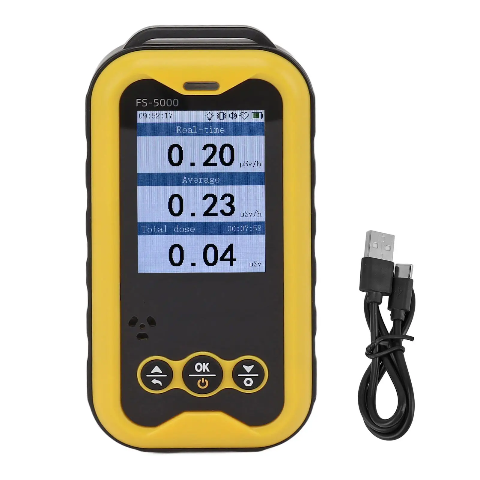 Portable Radiation Detector 0.01μSv/h-50mSv/h, 1800mAh Battery, 2.4 TFT LCD Screen, Handheld Monitor for X, γ, β Rays