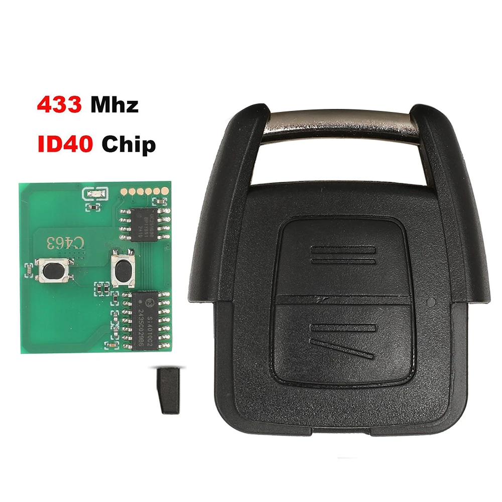 Jingyuqin Neuer Autoschlüssel für Opel Zafira 2001-2005, Astra 2004, Astra G 2000, 2006, Astra A 1999-2004, 433 MHz, ID40 Chip