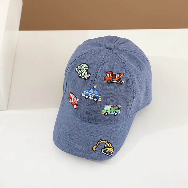 Children \'s Sports Hats School Baby Boys Baseball 2025 Summer Embroidered Vehicles Outdoor Kids Caps for 2-8Years Adjustable