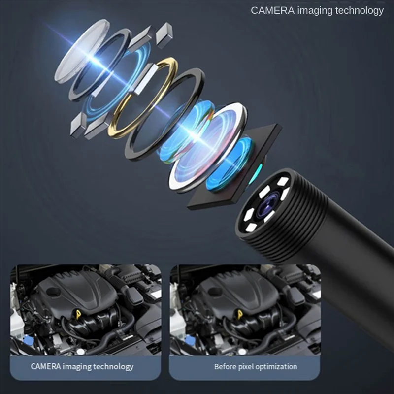 A21I-Endoscope Inspection Camera,8 LED Lights, IP67 Waterproof Snake Cable Compatible With Home & Automotive Inspection Tool