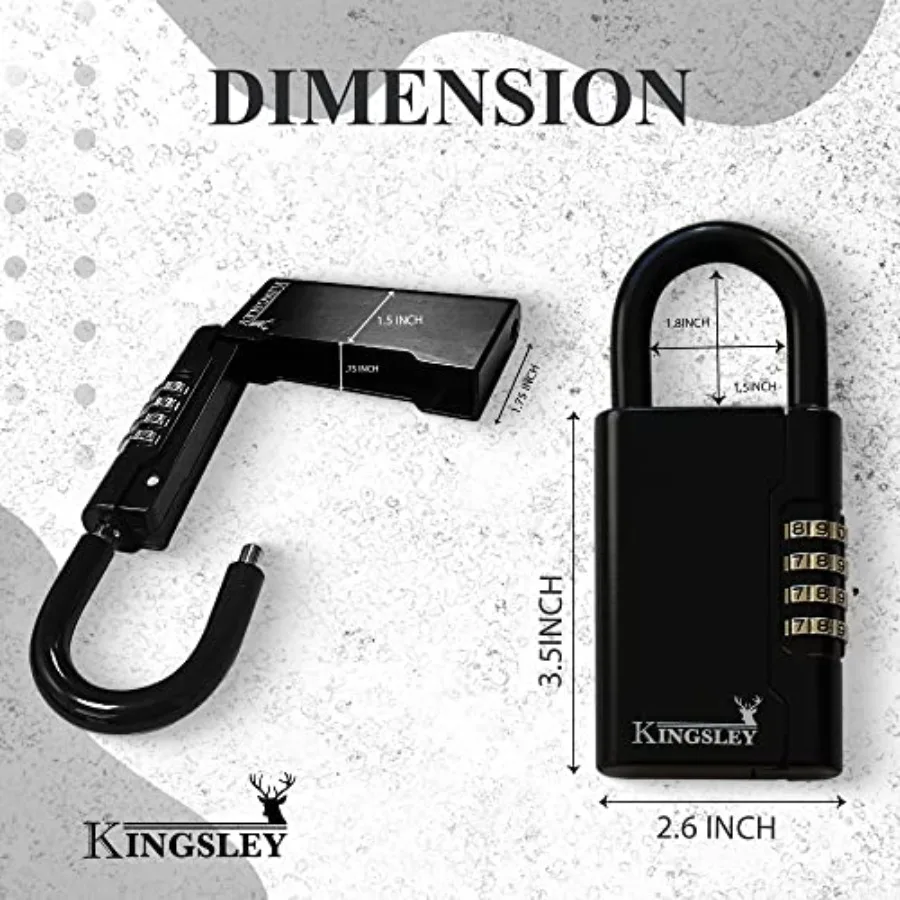 Portable Resettable Hanging Key Safe Combination Lock Box for House Keys in Black Ideal for Real Estate Agents Vacation Rental